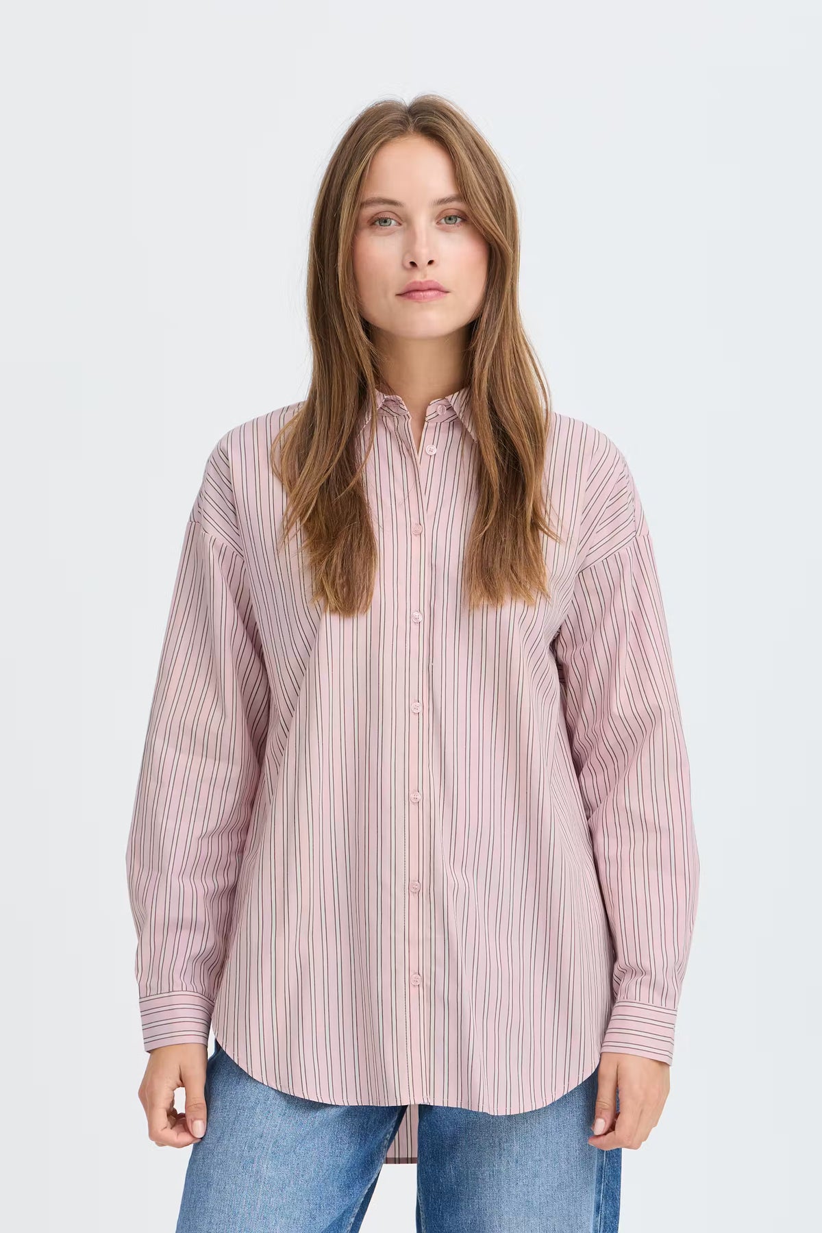 Chemise rayure rose Byhene BYOUNG