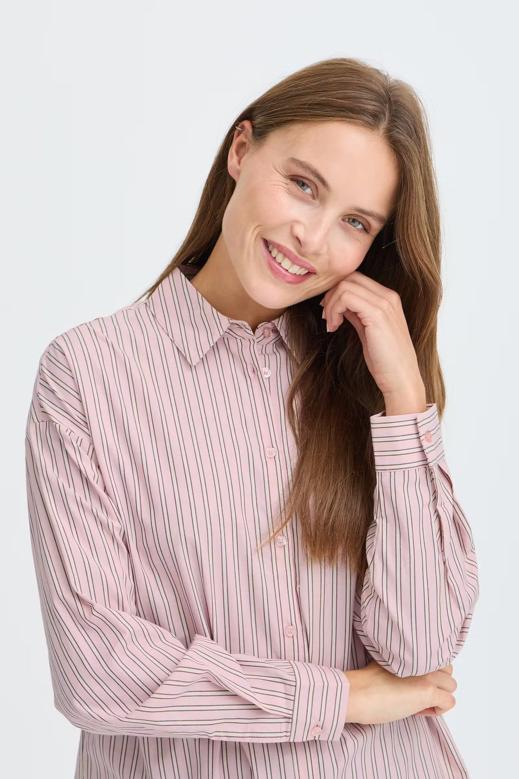 Chemise rayure rose Byhene BYOUNG