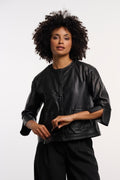 Veste perforée noire PU Abou RINO PELLE