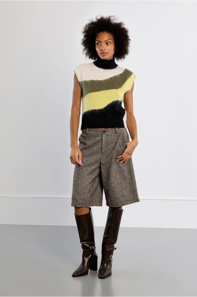 Pull maille brossée sans manche  LILI SIDONIO