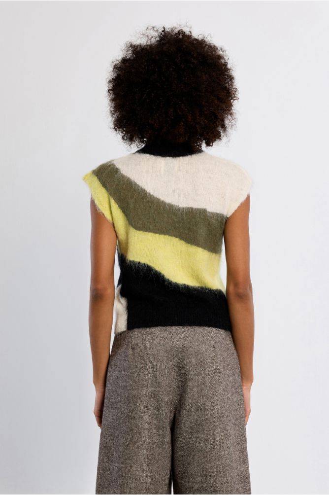 Pull maille brossée sans manche  LILI SIDONIO