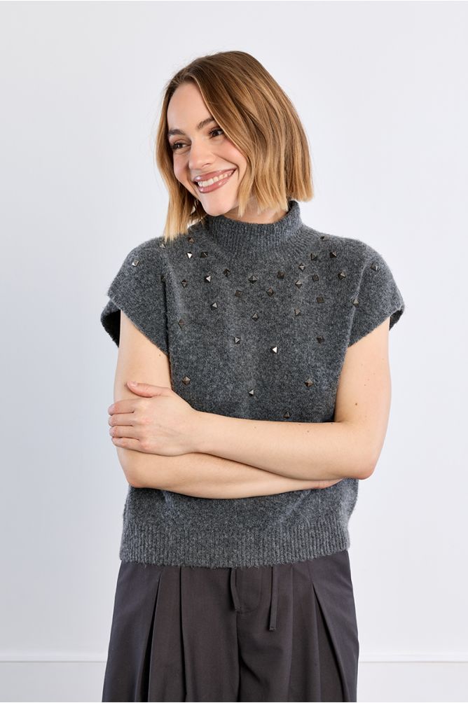 Pull sans manche clouté LILI SIDONIO
