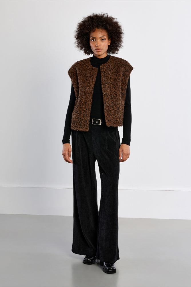 Veste sans manches maille bouclette Lili Sidonio