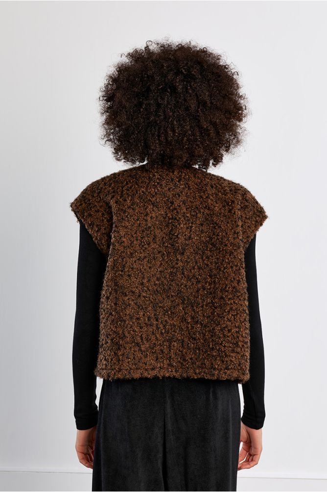 Lili Sidonio bouclé knit sleeveless jacket
