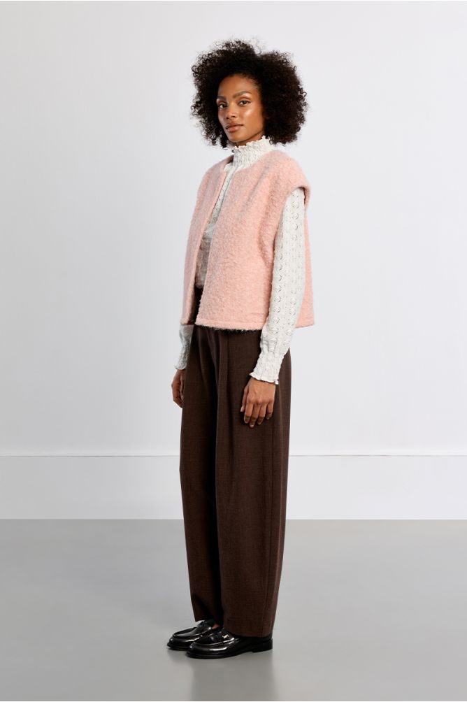 Lili Sidonio bouclé knit sleeveless jacket