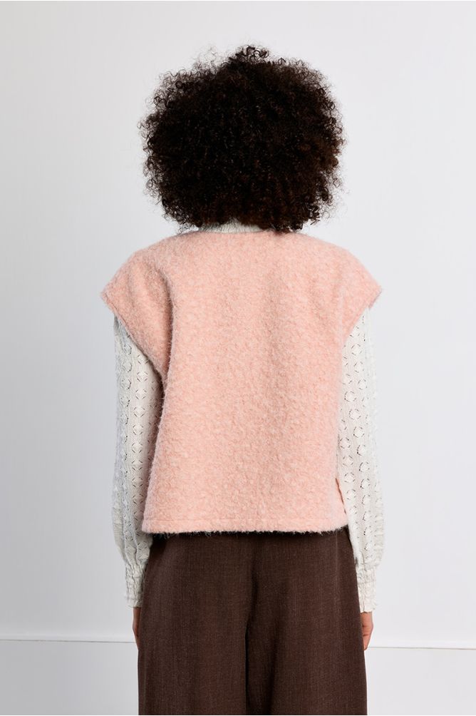 Veste sans manches maille bouclette Lili Sidonio